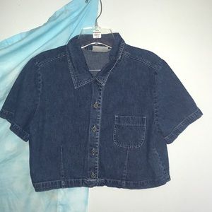 Studio Ease: Cropped Short Sleeve Jean Jacket